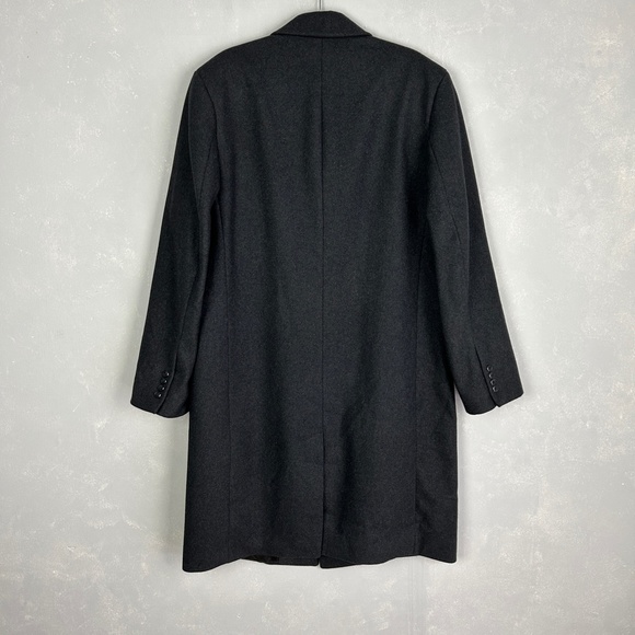 London Fog men's size 42L wool blend long coat dark gray lined - Picture 6 of 16